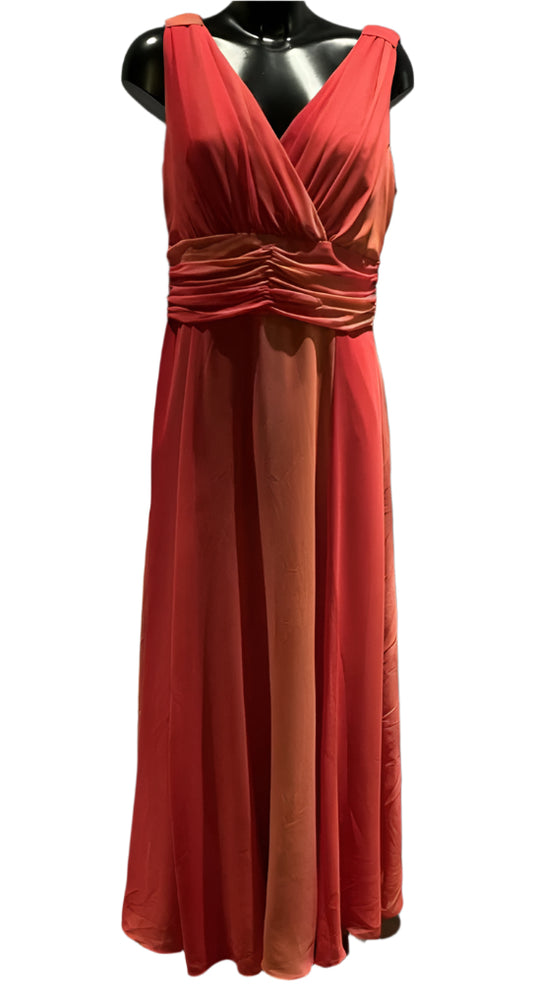 M&Co. Red Long Chiffon Dress - UK14