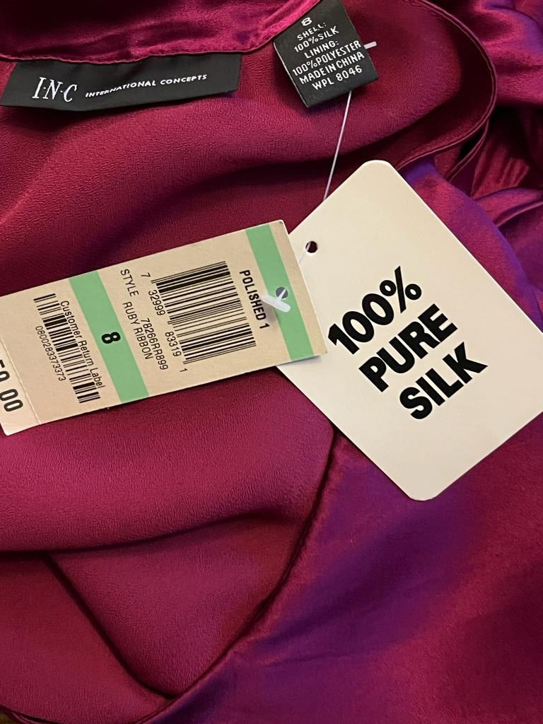 I.N.C. Silk Halter Neck Top - UK 8 - Tags