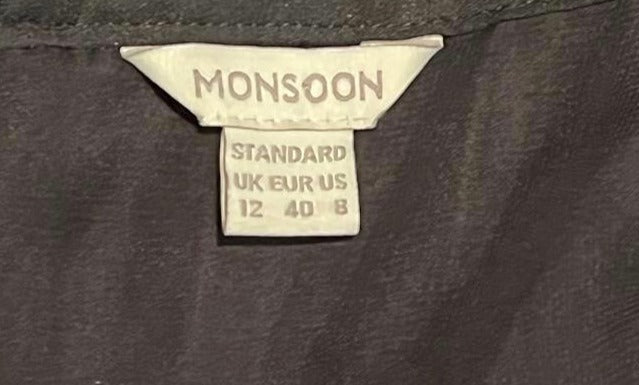 Monsoon Black Pleated Trousers Label