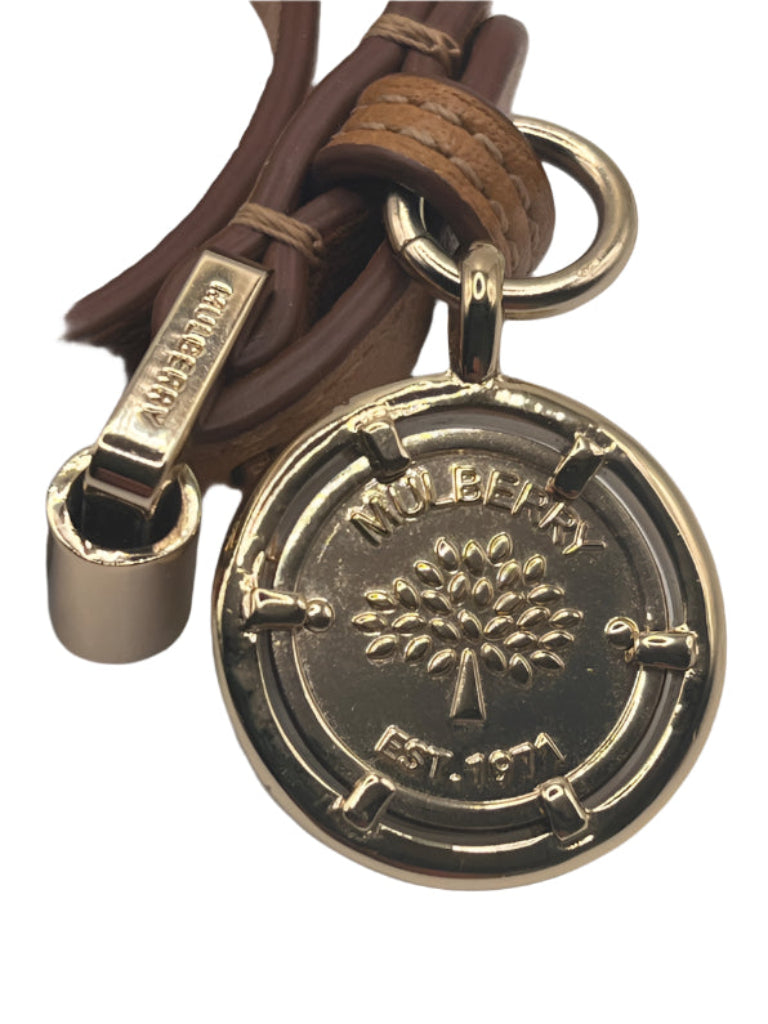Mulberry Tan Leather Bracelet with Charm