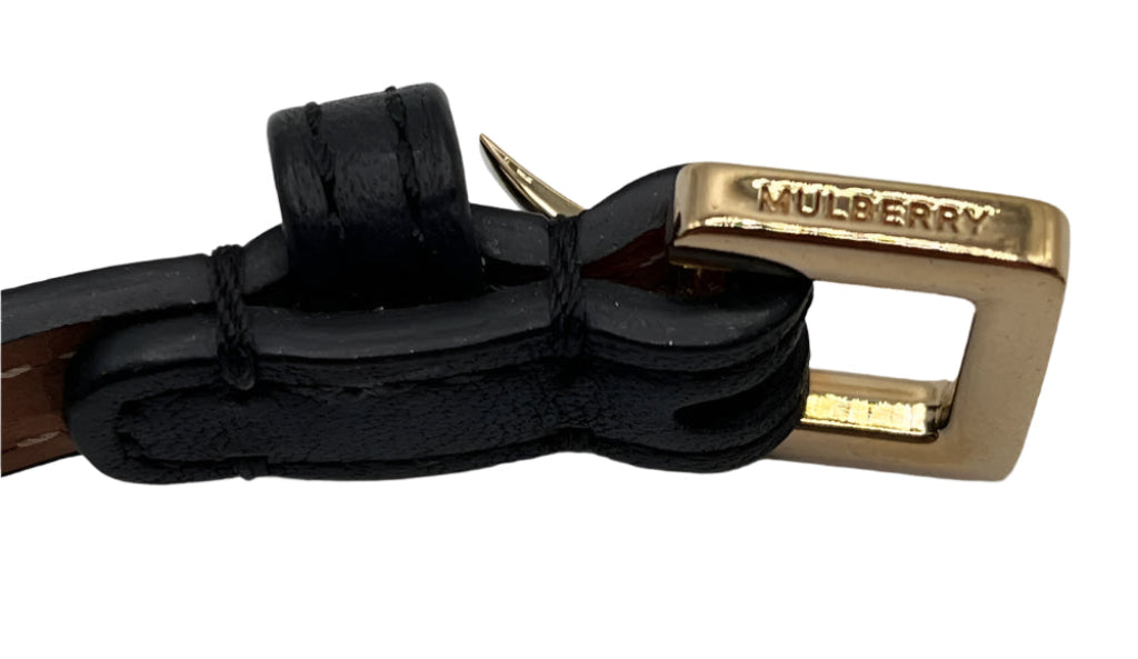 MULBERRY Black Leather Bow Bracelet