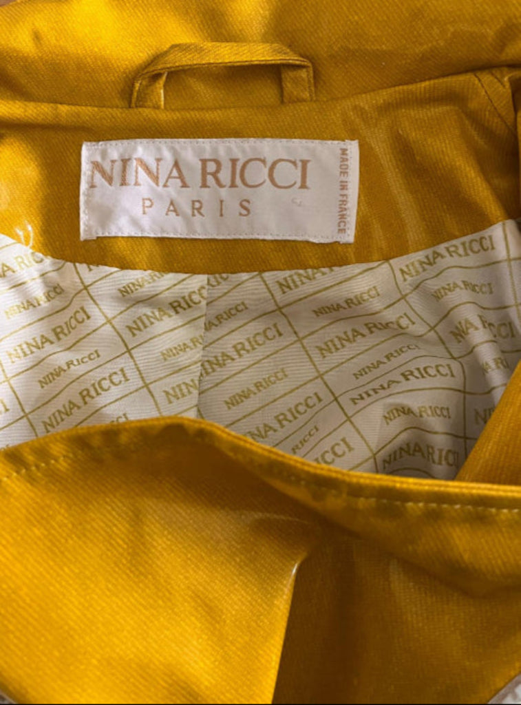 Nina Ricci Yellow PVC Jacket Label