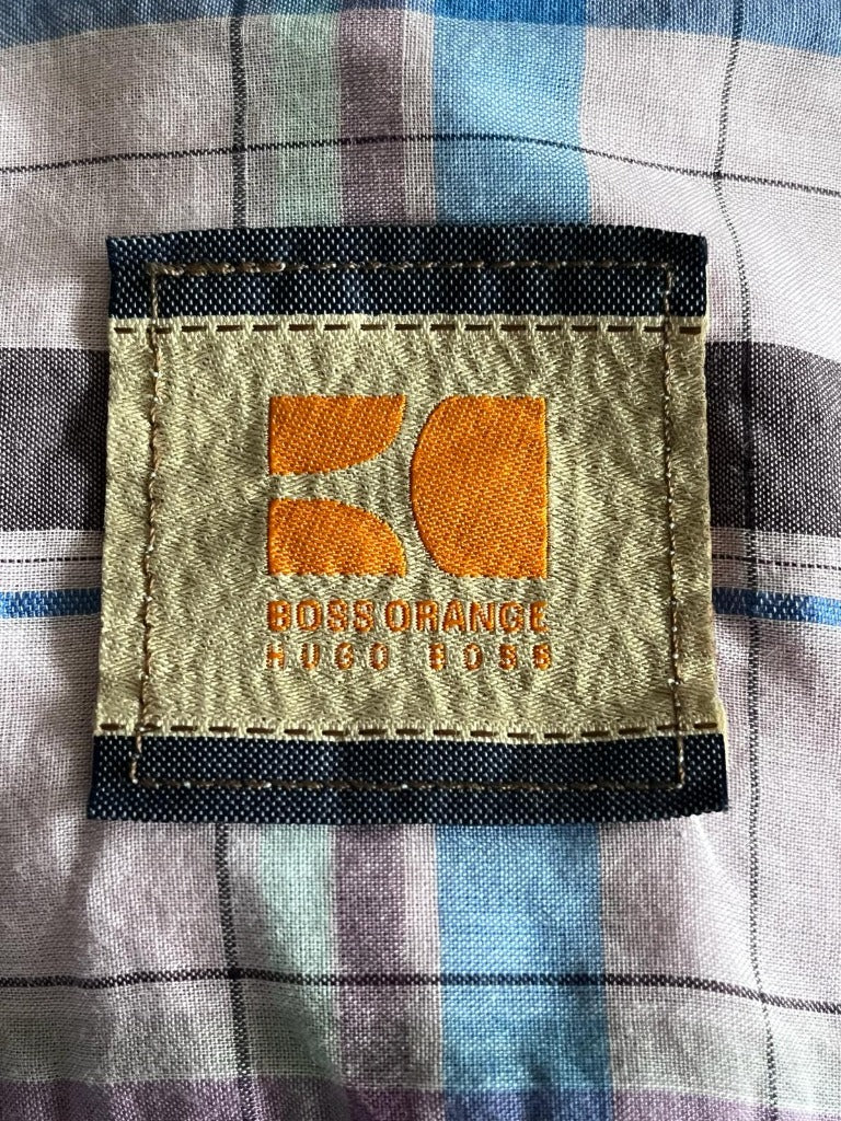 Boss Orange Lilac Check Shirt - Logo