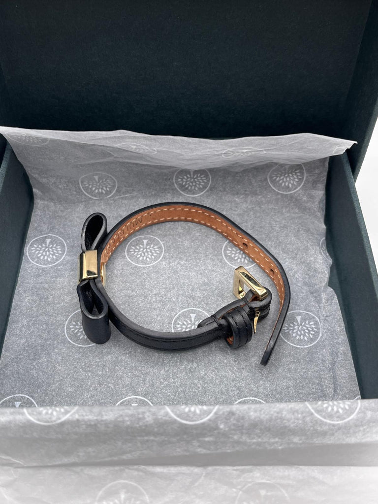 MULBERRY Black Leather Bow Bracelet