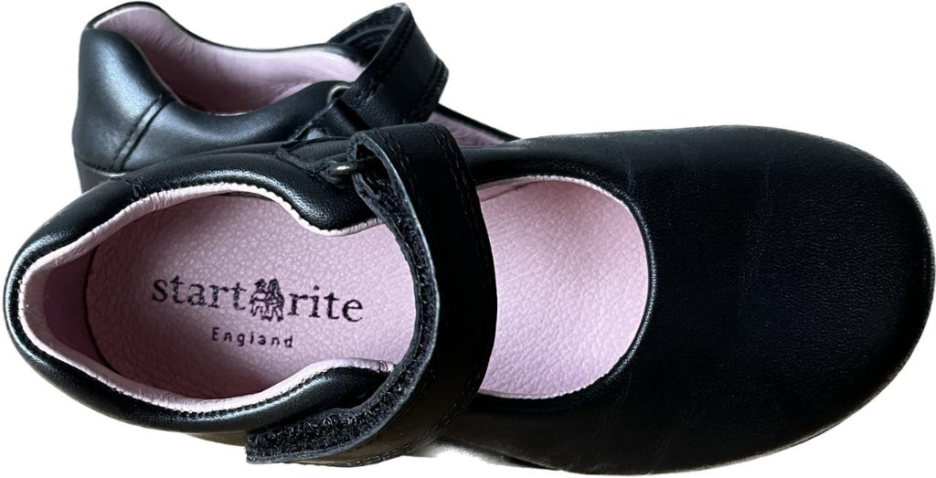 START-RITE Black Leather Girls Shoes - UK7.5F