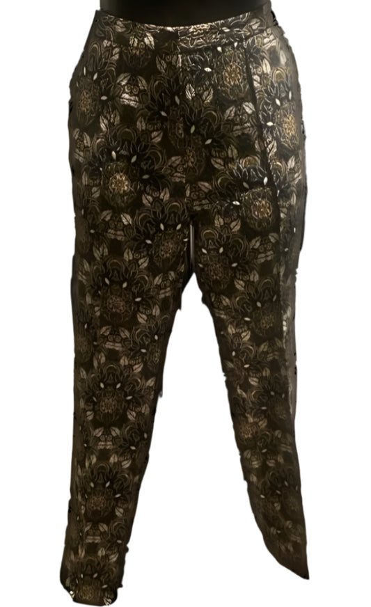 NEXT TAILORING Black Pattern Trousers - UK14 R - Brand NEW with Tags