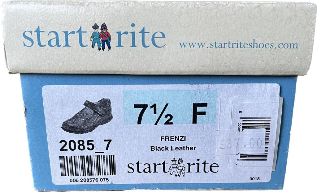 START-RITE Black Leather Girls Shoes - UK7.5F