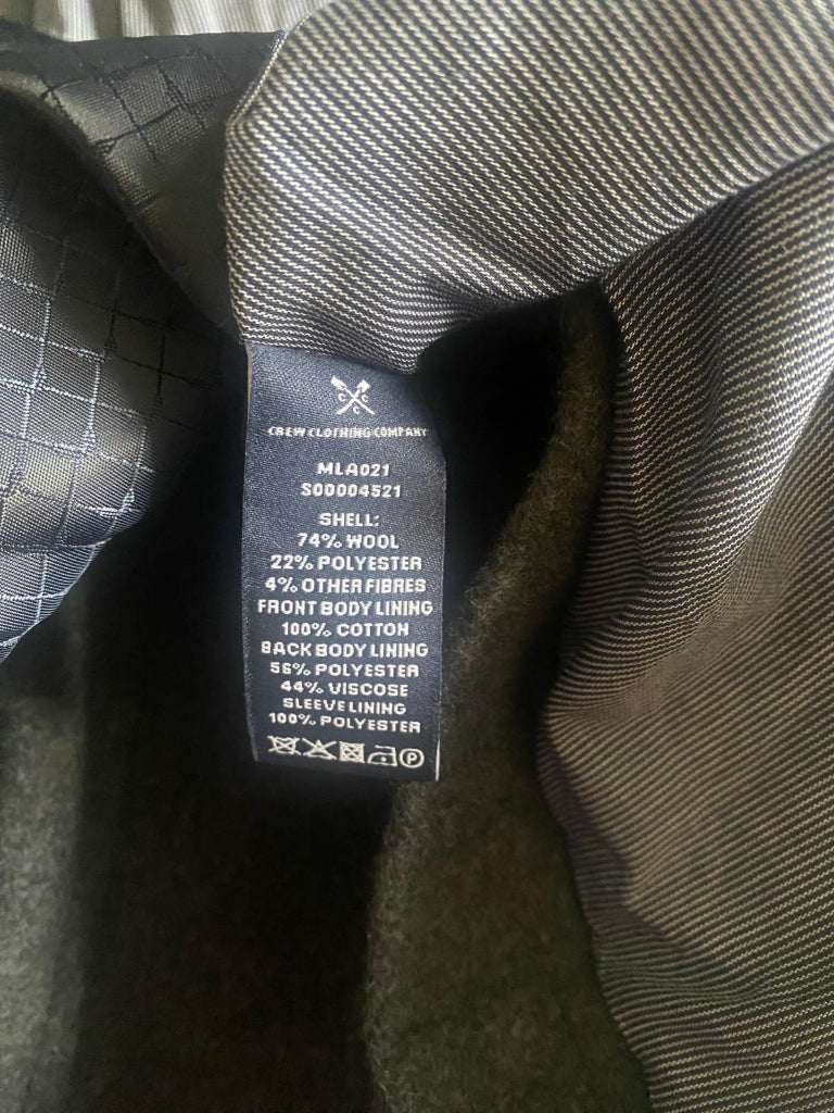 J CREW Grey Peacoat - Fabric Label