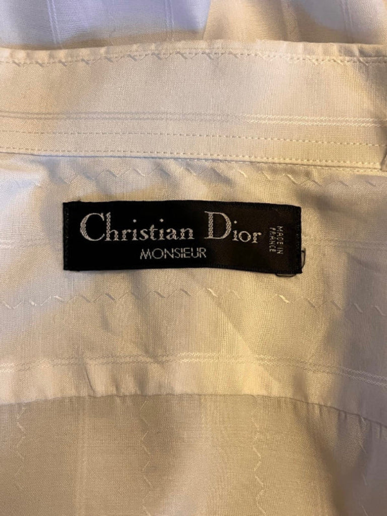 CHRISTIAN DIOR White Silk Shirt - UK L