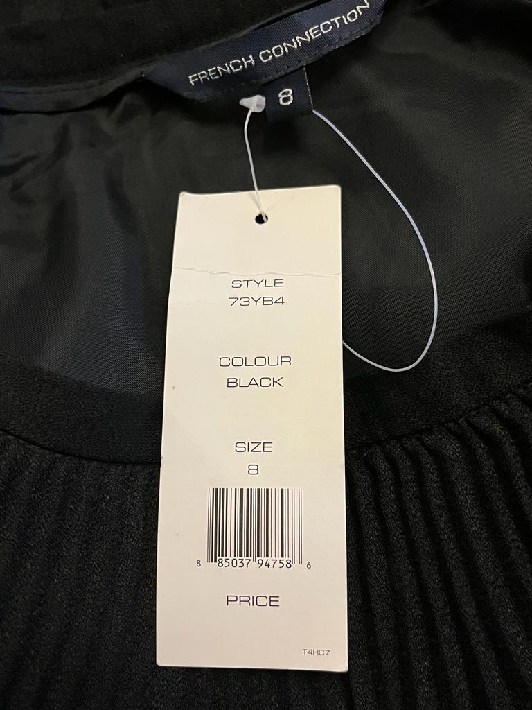 French Connection Black Pleated Mini Tag