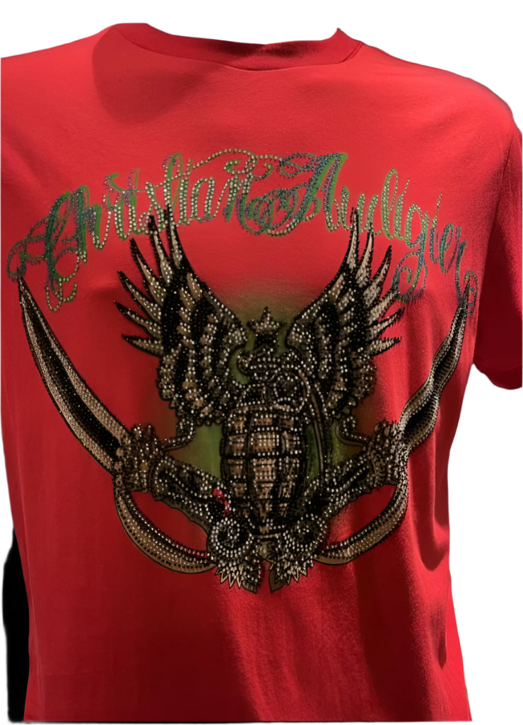 Christian Audigier Red T-Shirt - Front Detail