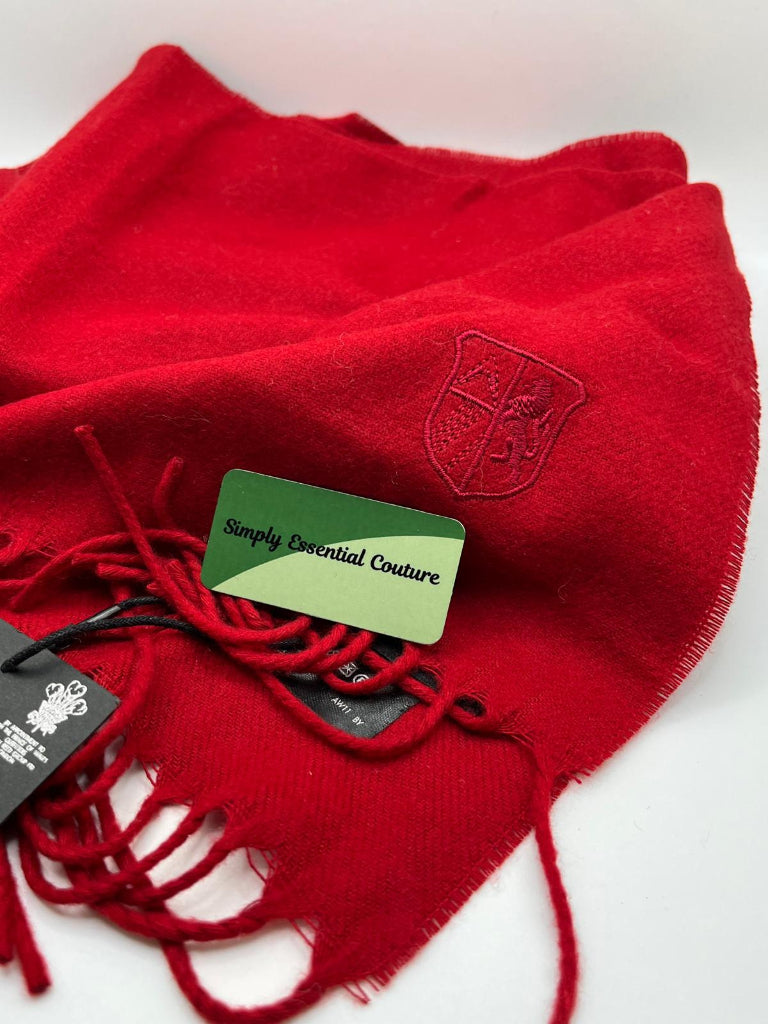 Austin Reed Unisex Red Woven Scarf