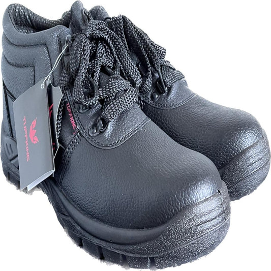 TUFFKING Black Work & Safety Leather Boots - UK8 - Brand NEW with Box