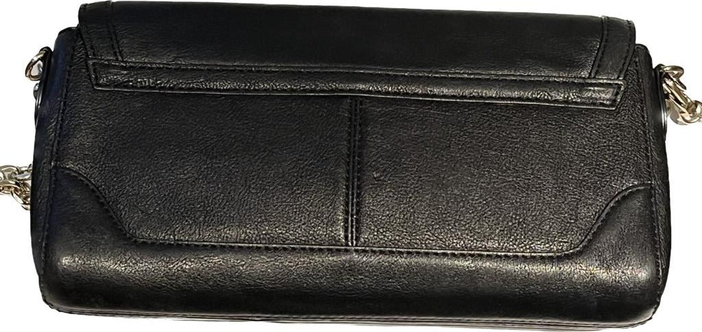DKNY Black Leather Handbag with Chain Strap