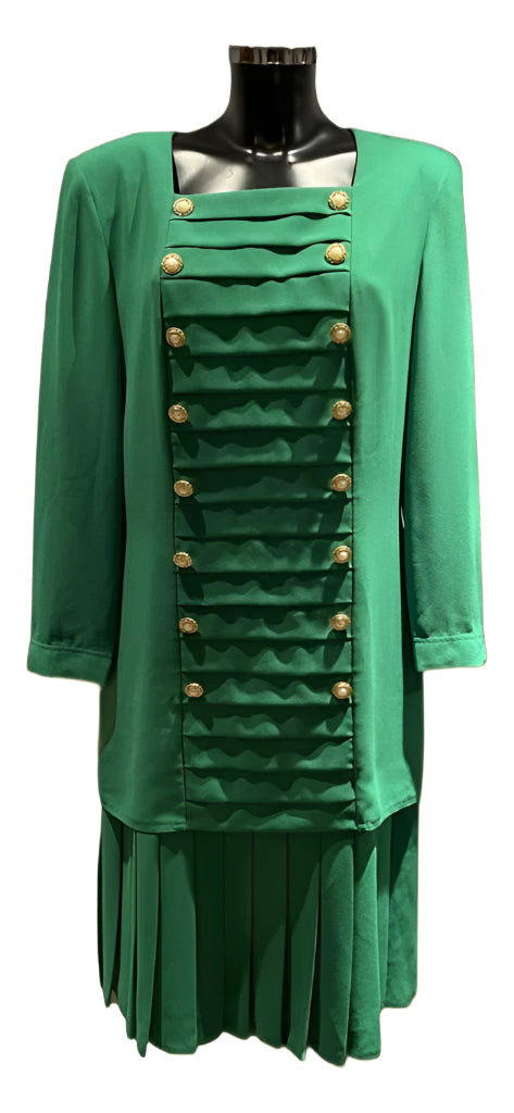 FRANK USHER Vintage Green Dress - UK12