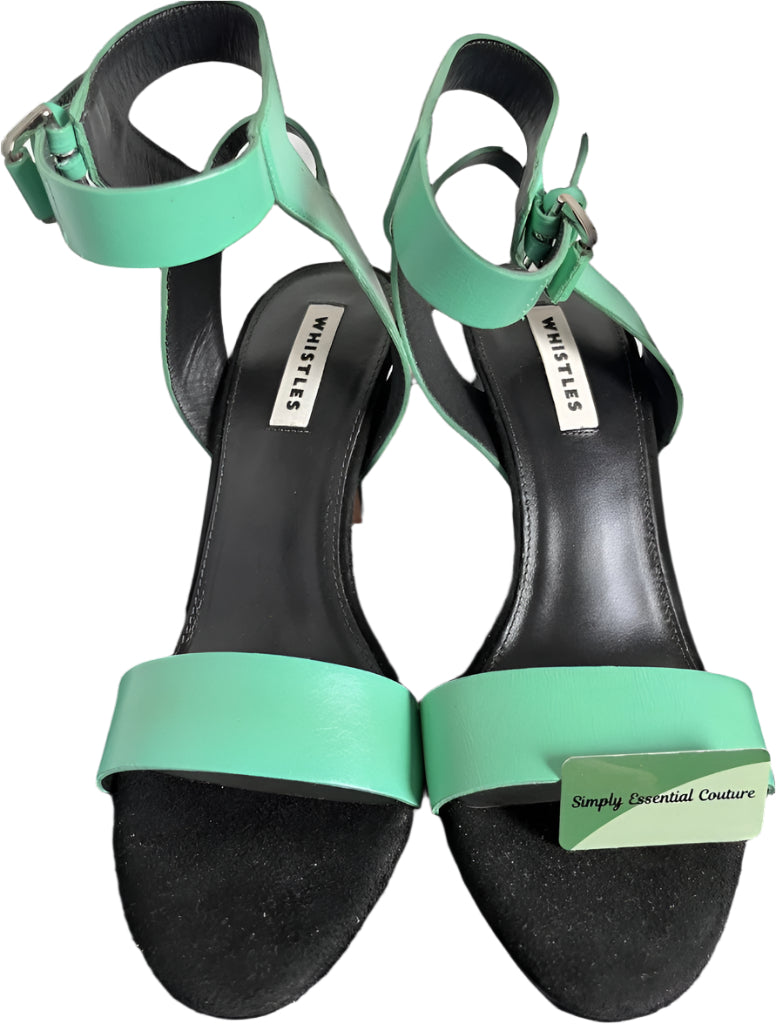 Whistles Mint Green Leather Sandals - UK6