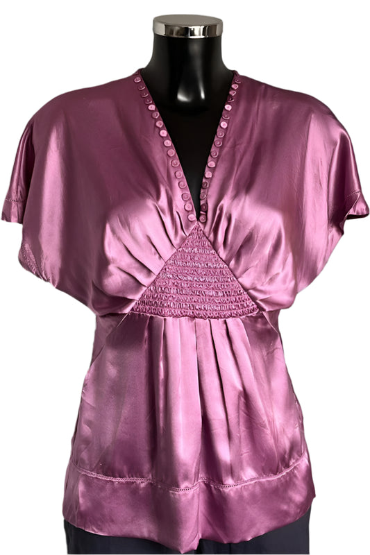 Whistles Lilac 100% Silk Top - Size UK8