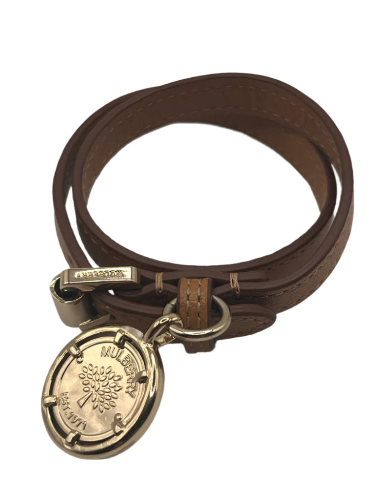 Mulberry Tan Leather Bracelet with Charm
