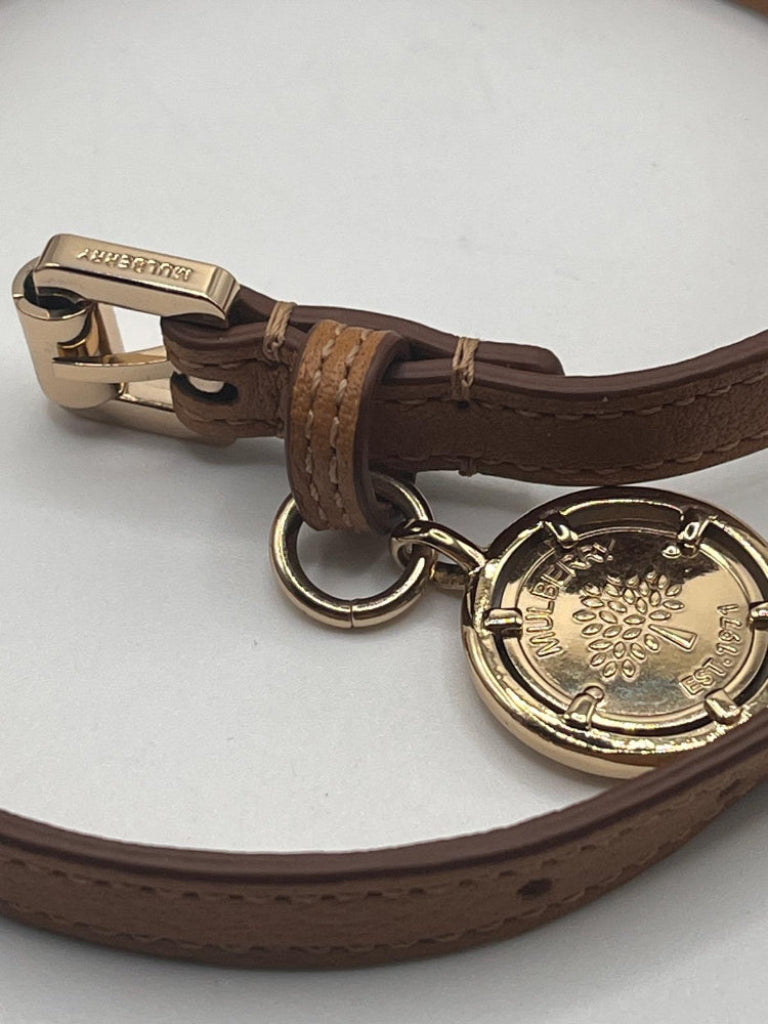 Mulberry Tan Leather Bracelet with Charm