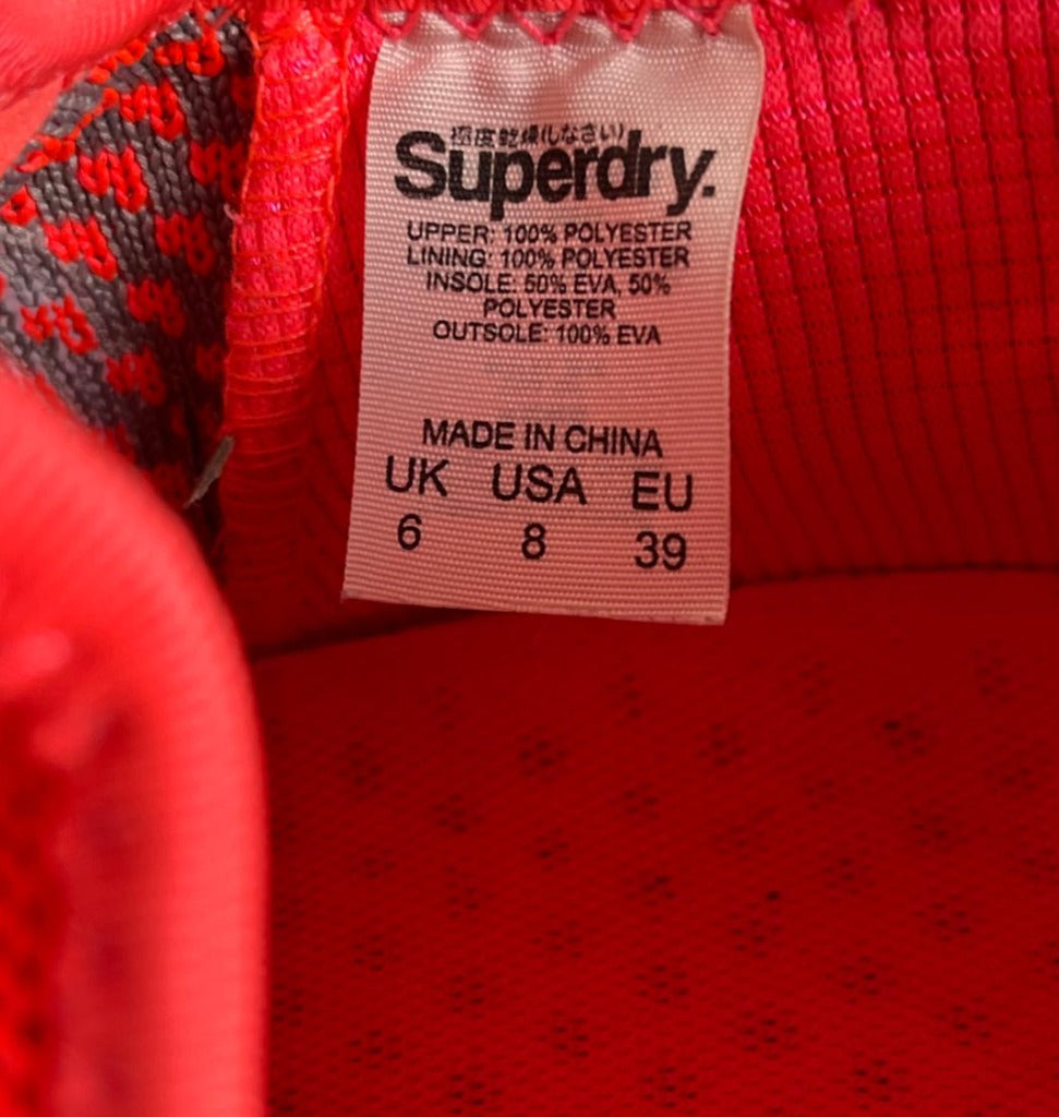 Superdry Orange Trainers Size Label