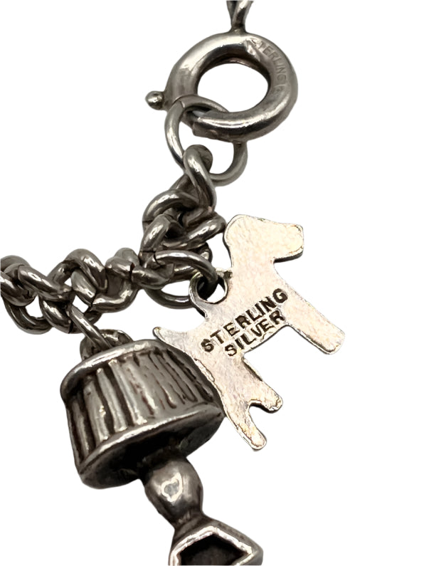 SOLID SILVER Hallmarked Charm Bracelet