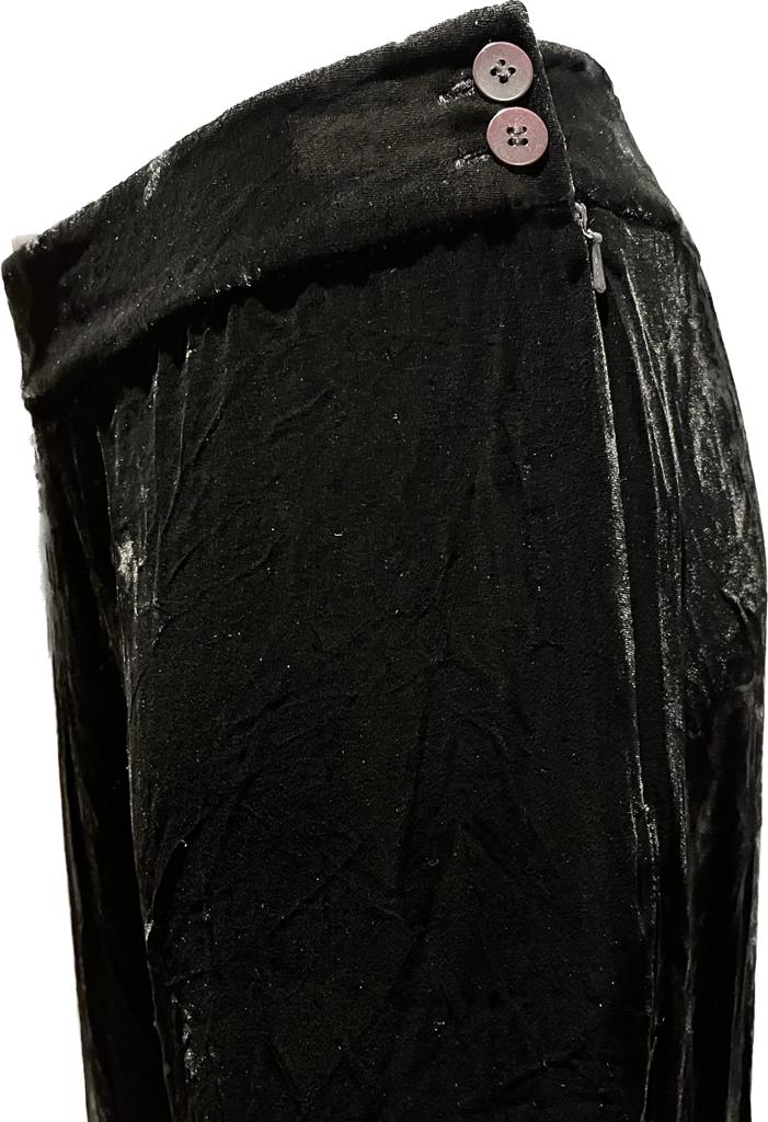 Per Una Black Crushed Velvet Trousers - size 10R
