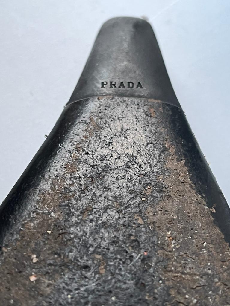 PRADA Vintage Black Satin Shoes Toe Tip