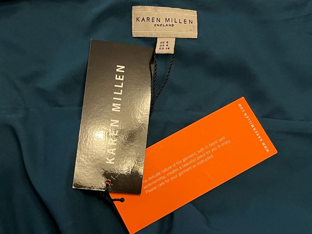 Karen Millen Petrol Blue Silky Top - Tags