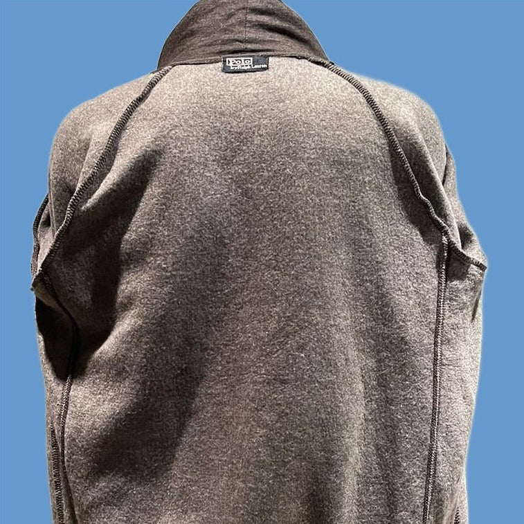 Polo Hoodie - Charcoal Grey - Inside