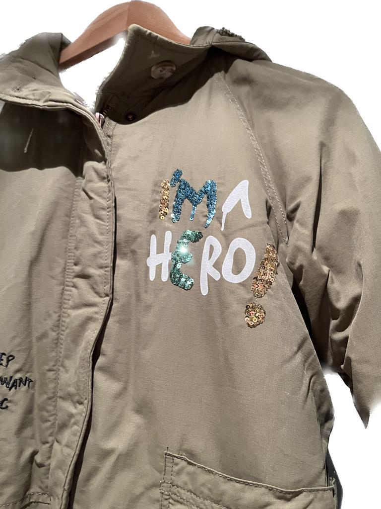 ZARA Khaki Embellished Coat - Age 9yrs
