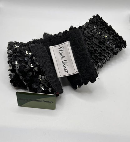 FRANK USHER Black Sequinned Belt 