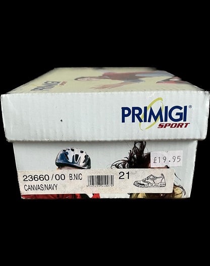 Primigi Blue & White Play Shoes size EU21 UK4.5 Infant NEW in Box