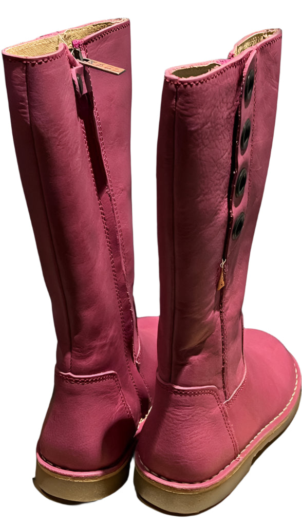 PETASIL Pink Leather Boots - UK 13 