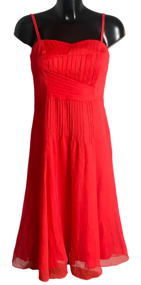 MONSOON Red Chiffon Dress - UK10