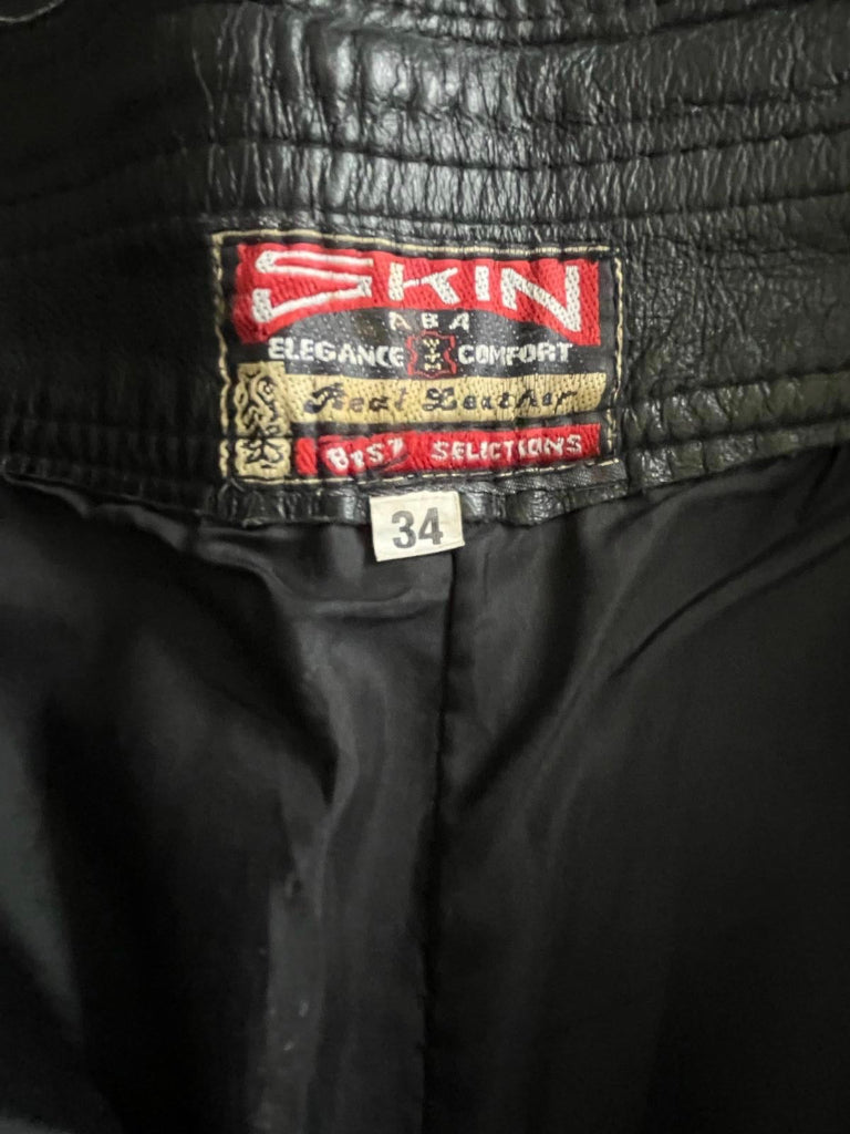 SKIN Leather Biker Trousers - W34 Label