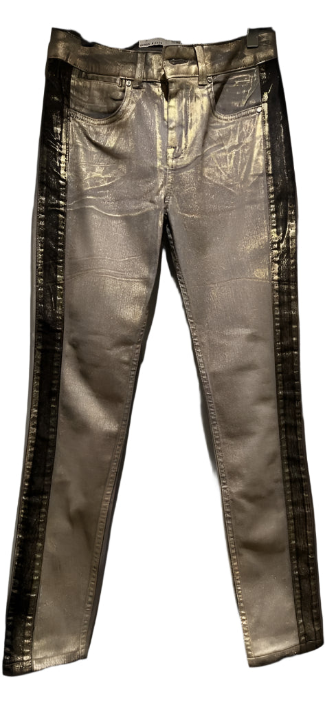 Vintage Karen Millen Gold Effect Jeans size UK8 - Pre-loved