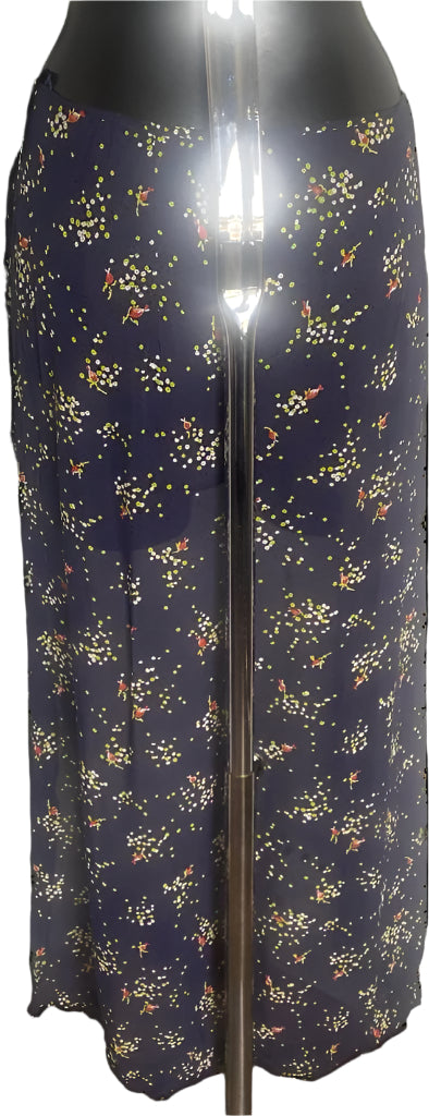 MOSCHINO Navy Floral Skirt - UK14