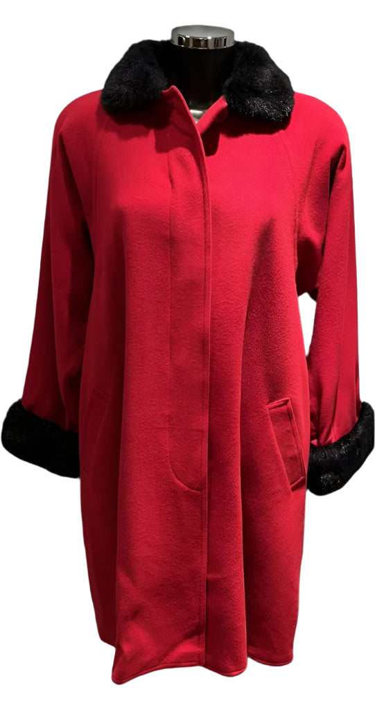 Jaeger Vintage Red Coat - Size UK12