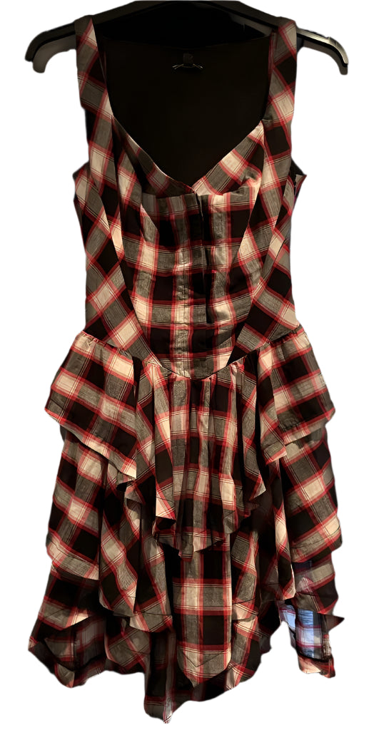 Warehouse Black & Red Check Dress UK6 