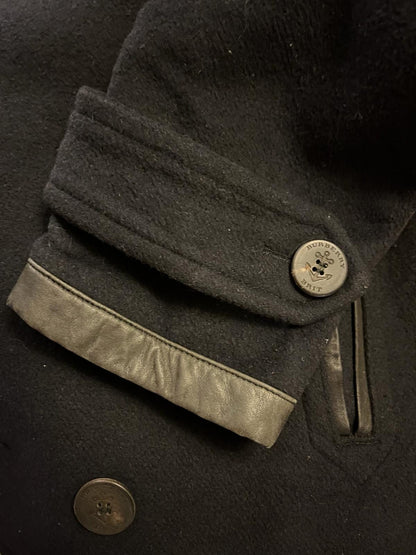 Burberry Brit Navy Wool Pea Coat Button