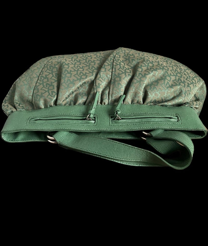DKNY Green Monogram Bag & Purse - Pre-loved