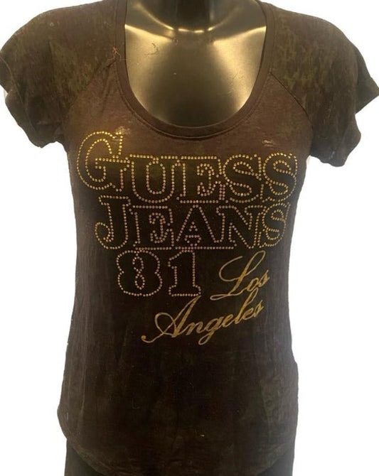 GuessBack T-shirt - Gold Letters - UK10