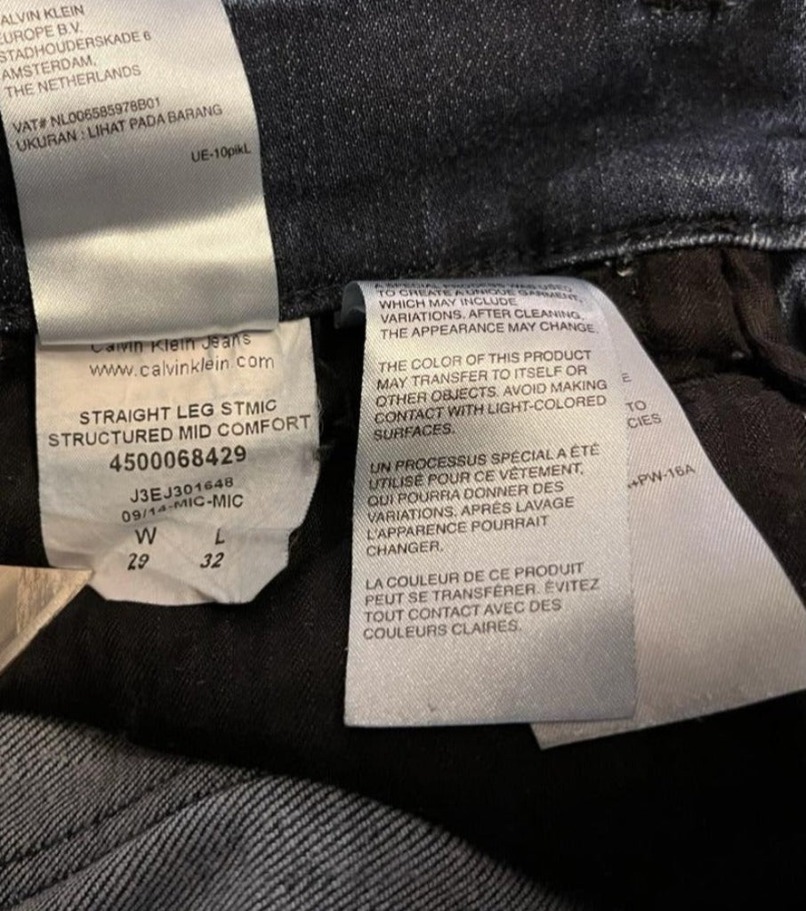 Calvin Klein W29 Jeans - Wash Labels