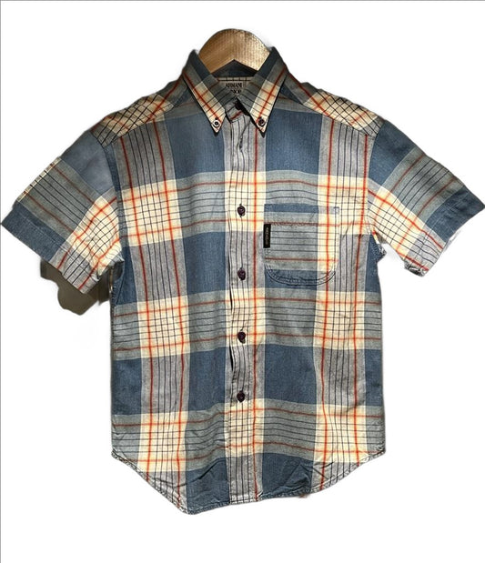 Armani Junior Blue/White Checked Shirt, Age 13 yrs - Pre-loved