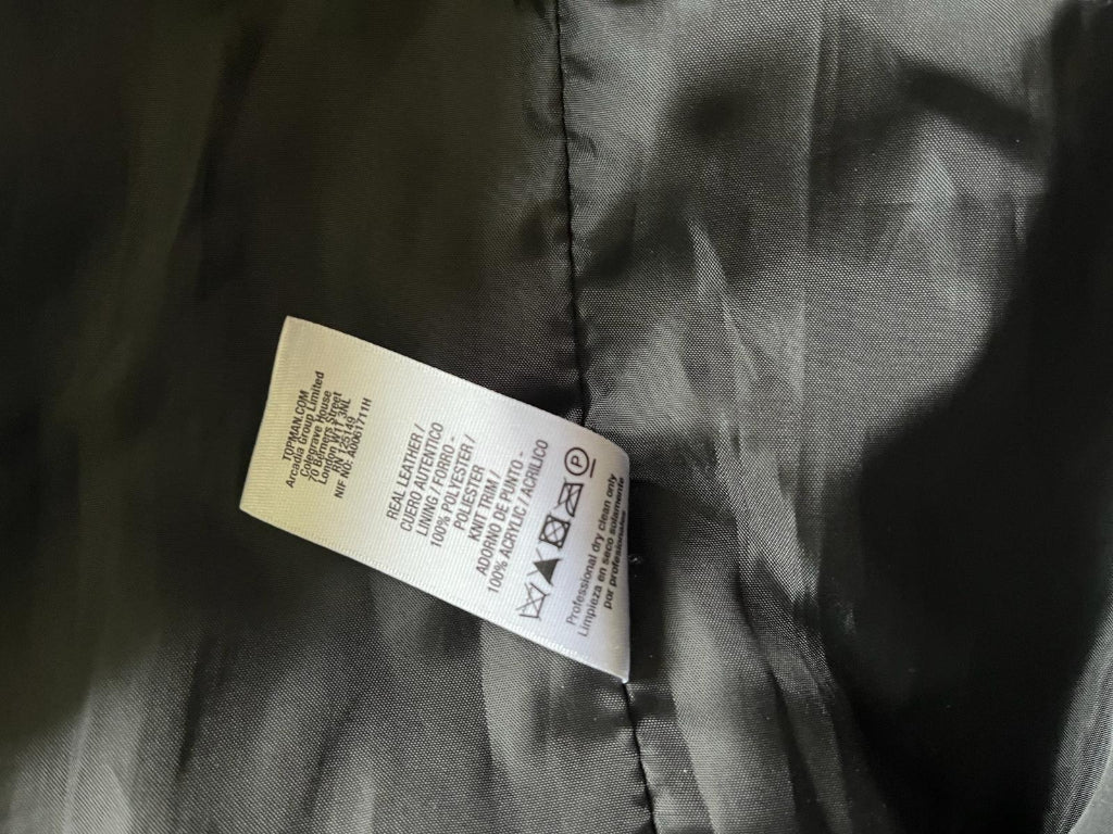 Topman Leather Jacket - Care Label