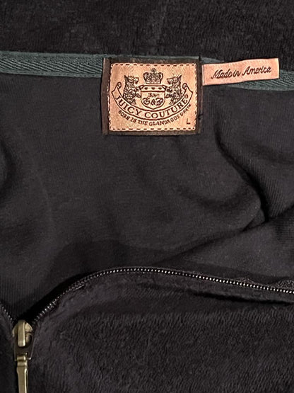 Juicy Couture Navy Towelling Hoddie - UK L