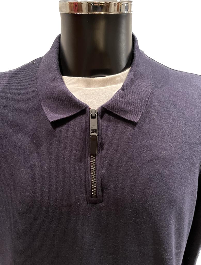 Ted Baker Navy Sweatshirt - L - Neck Detail