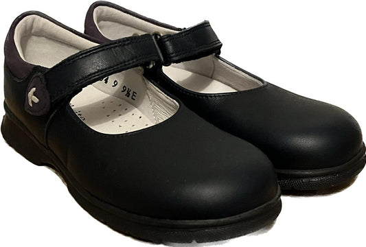 Start-rite Navy ISABELLA Leather Shoes size UK 9.5E  NEW with Box