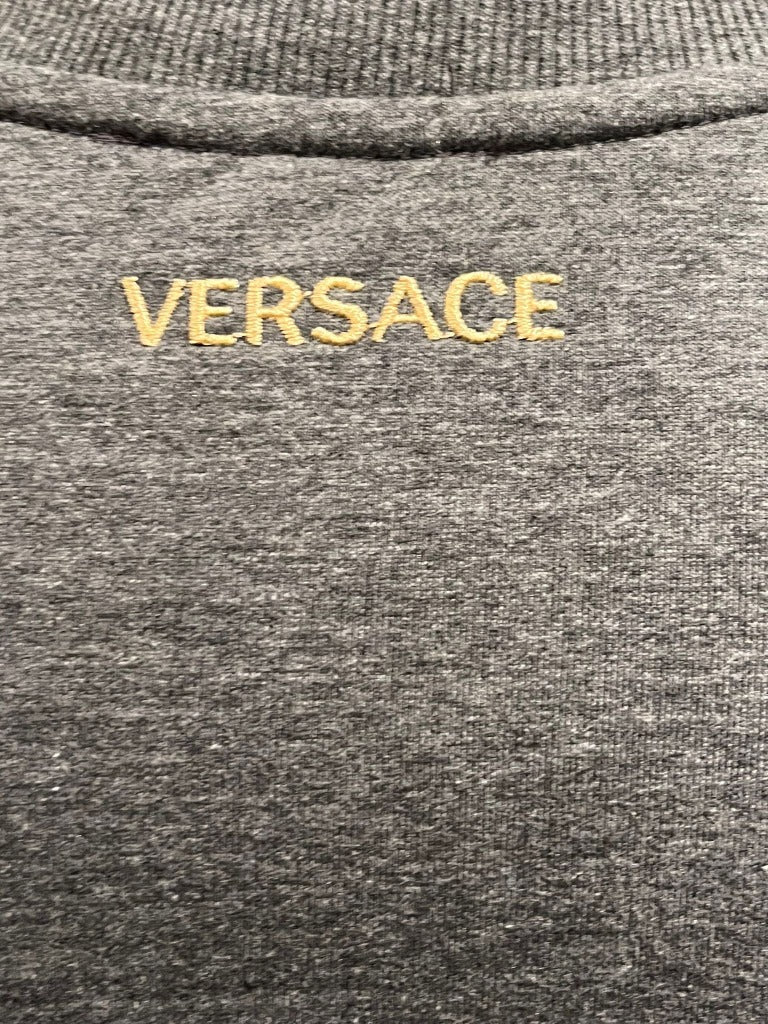 Versace Grey Sweatshirt - Embroidered Logo