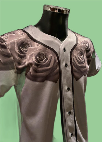 Sik Silk Grey Baseball Top - Size  S - Pre-loved in Great Condition